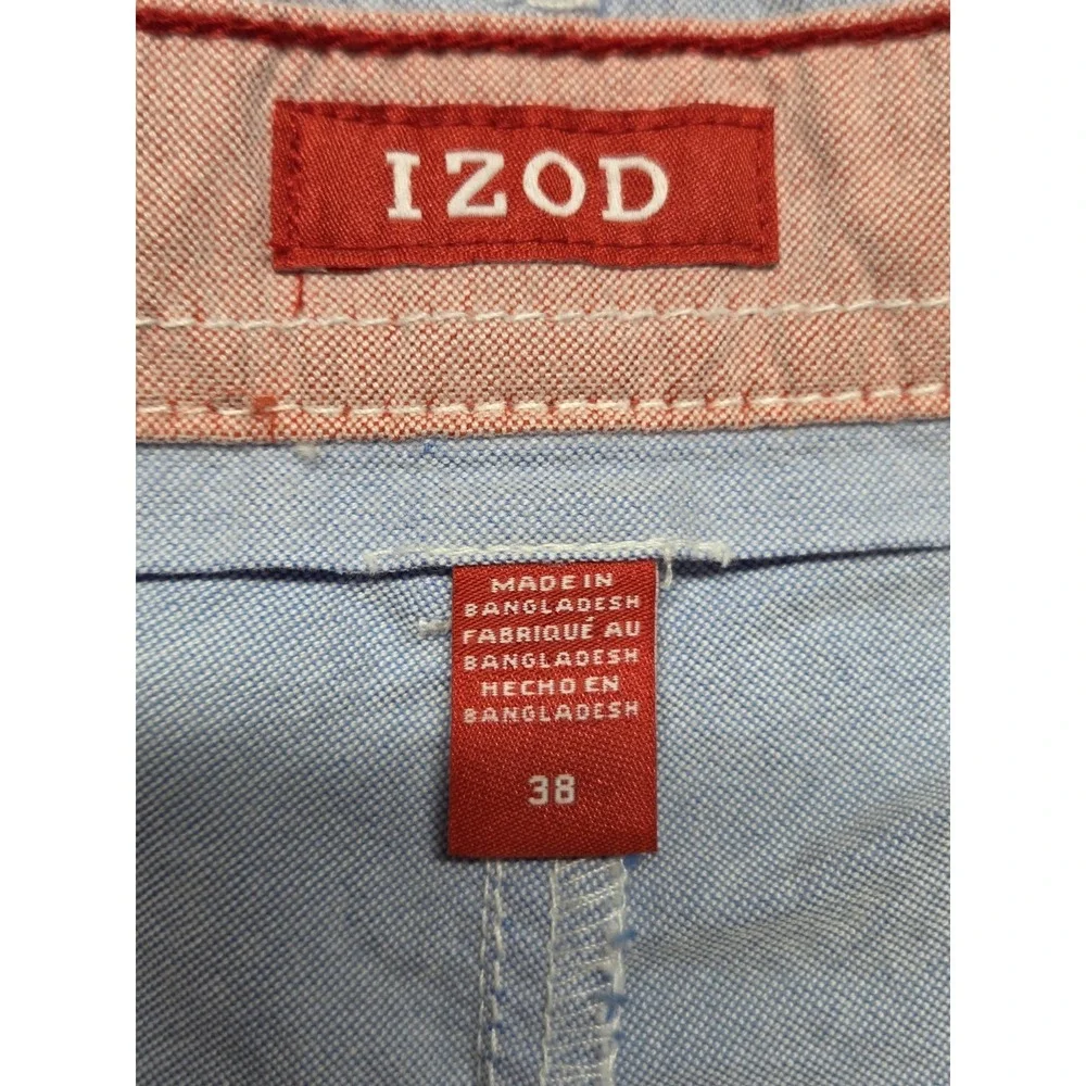 NWOT Izod Sz 38 Mens Shorts Flat Front Classic Fit Powder Blue Preppy Classic